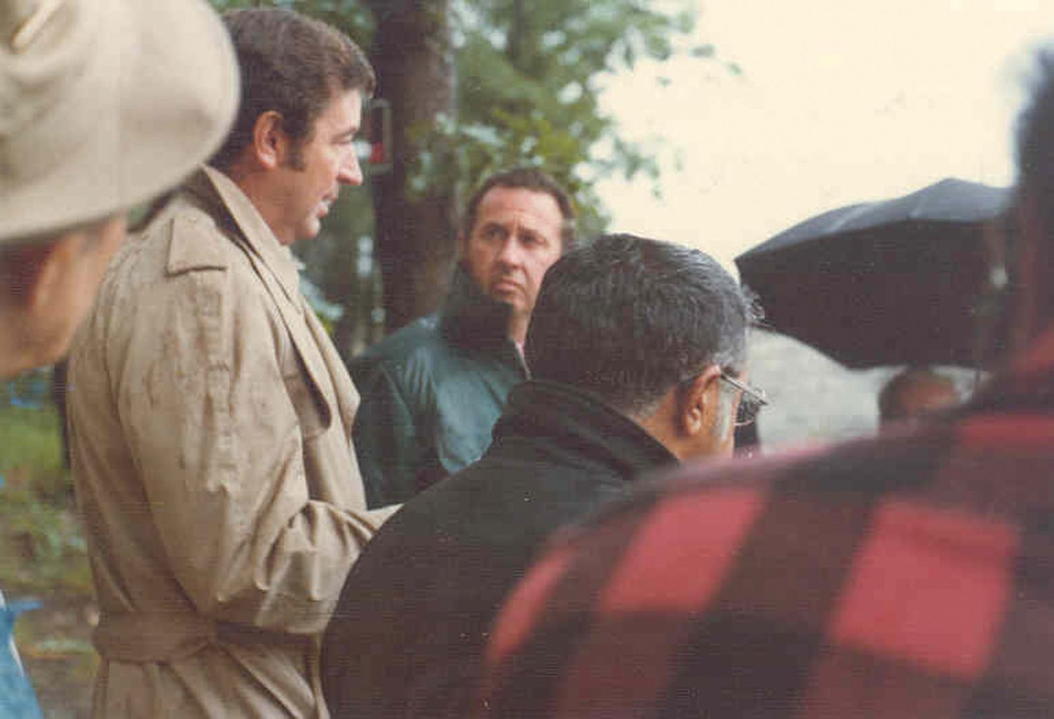 SURVEYING THE SITE: Former mayor Eugene McCaffrey, left, and former director of public works Robert Knox visited the landfill in 1975 in response to the complaints of neighbors. The landfill continued operating for another two years before being bought and closed down by the state.